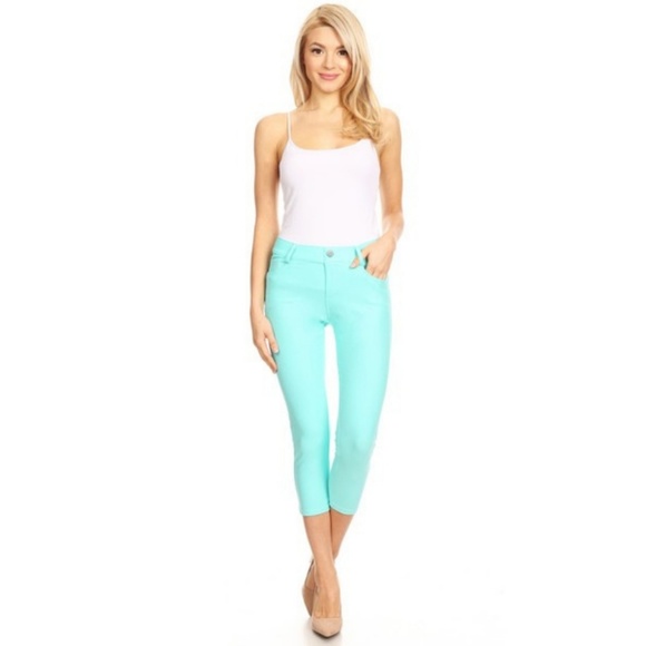 Women's Jeggings Pants Capri Stretchy Skinny TUQ - Picture 4 of 7